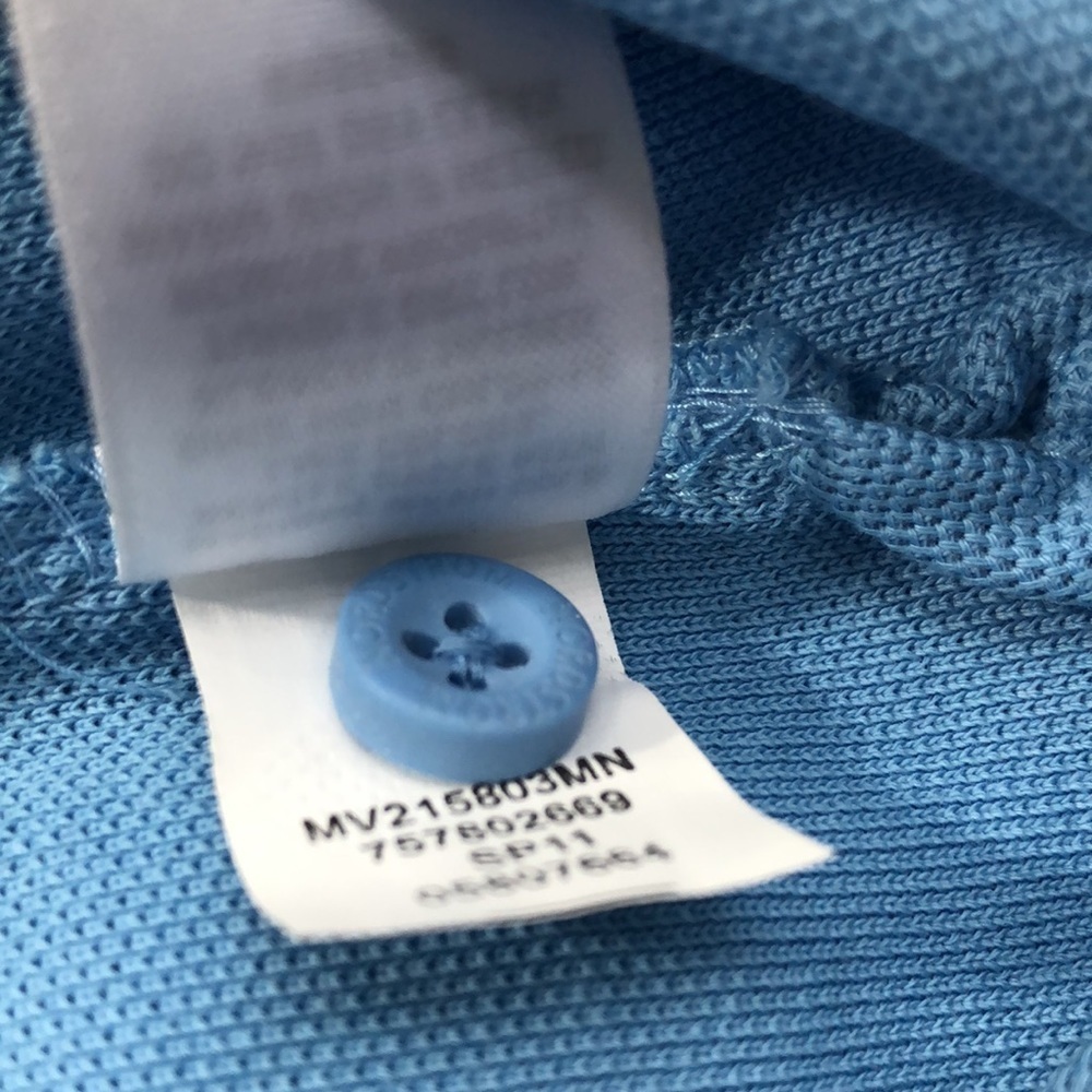 NORDSTROM NEW Blue Short Sleeve 100% Cotton Collared Polo Shirt Men’s Large NWOT - Picture 13 of 14